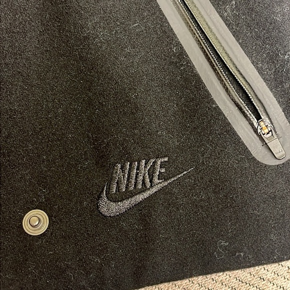 Nike Women's Destroyer Butterfly Black Wool Silver Leather Jacket - Picture 11 of 16